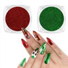 Picture of Allstarry Chrome Nail Powder, 2 Colors Red Green Metallic Effect Mirror Glitter Powder Pigment Sparkling Holographic Manicure Pigment Nail Magic Glitter Dust Kit for Christmas Nail Decoration