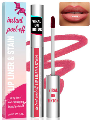 Picture of iMethod Lip Stain - Lip Liner Stain, Natural Long Lasting Lip Stain Peel Off, Waterproof Stay On All Day, Transfer-Proof, Highly Pigmented, Instant Peel Off Lip Stain Color, Rose
