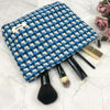 Picture of GUTGNK Corduroy Ladies Cosmetic Bag, Large Capacity Canvas Cosmetic Bag Travel Toiletry Bag Accessories Organizer, Blue Mesh