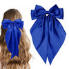 Picture of Hair Bow for Girls,Cute Bow Hair Clips for Women Oversized Satin Hair clips Long Ribbon Hair Accessories Gifts for Girl (Royal Blue)