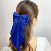 Picture of Hair Bow for Girls,Cute Bow Hair Clips for Women Oversized Satin Hair clips Long Ribbon Hair Accessories Gifts for Girl (Royal Blue)