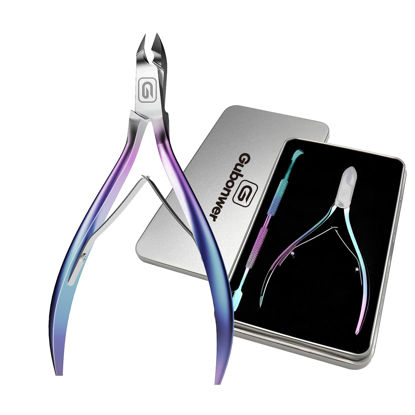 Picture of Cuticle Trimmer 3/4 Jaw Extremely Sharp Cuticle Nippers Scissors Stainless Steel Clippers Cutter Remover Pedicure Manicure Nail Tool, cuticle pusher, nail cuticle trimmer professional cuticle cutter