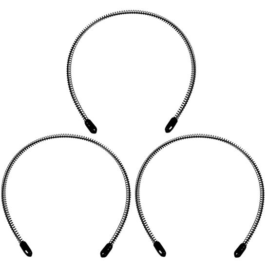 Picture of KELUBATU Mens Metal Headband, Unisex Black Metal Hair Bands, Stylish Design Metal Headband For Men, Adjustable Metal Headband For Outdoor Sports And Daily Wear. (3 Pcs)
