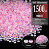 Picture of 1500pcs 6mm Resin Rhinestones Bulk, Light Pink AB Flatback Round Jelly Rhinestones Bedazzling Non Hotfix Crystal Gems Large Quantity Wholesale for DIY Crafts Clothes Tumblers Face Makeup Manicure