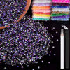Picture of BELLEBOOST 5000pcs 3mm Resin Rhinestones Bulk, Purplish Black AB Flatback Round Jelly Rhinestones Non Hotfix Crystal Gems Large Quantity Wholesale for DIY Crafts Clothes Bottles Face Makeup Manicure
