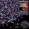 Picture of BELLEBOOST 5000pcs 3mm Resin Rhinestones Bulk, Purplish Black AB Flatback Round Jelly Rhinestones Non Hotfix Crystal Gems Large Quantity Wholesale for DIY Crafts Clothes Bottles Face Makeup Manicure