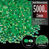 Picture of 5000pcs 2mm Resin Rhinestones Bulk, Dark Green AB Flatback Round Jelly Rhinestones Bedazzling Non Hotfix Crystal Gems Large Quantity Wholesale for DIY Crafts Clothes Tumblers Face Makeup Manicure