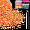 Picture of 1500pcs 6mm Resin Rhinestones Bulk, Orange AB Flatback Round Jelly Rhinestones Bedazzling Non Hotfix Crystal Gems Large Quantity Wholesale for DIY Crafts Clothes Bottles Tumblers Face Makeup Manicure