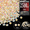 Picture of BELLEBOOST 2500pcs 5mm Resin Rhinestones Bulk, Light Yellow AB Flatback Round Jelly Rhinestones Non Hotfix Crystal Gems Large Quantity Wholesale for DIY Crafts Clothes Bottles Face Makeup Manicure