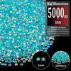 Picture of 5000pcs 3mm Resin Rhinestones Bulk, Transparent Lake Blue AB Flatback Round Jelly Rhinestones Non Hotfix Crystal Gems Large Quantity Wholesale for DIY Crafts Clothes Bottles Face Makeup Manicure