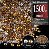 Picture of 1500pcs 6mm Resin Rhinestones Bulk, Mineral Gold Flatback Round Jelly Rhinestones Bedazzling Non Hotfix Crystal Gems Large Quantity Wholesale for DIY Crafts Clothes Tumblers Face Makeup Manicure