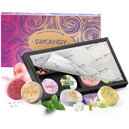 Picture of Shower Steamers Aromatherapy SWCANDY 8 Pack Valentines Day Gifts for Women, Her, Mom, Men Natural Essential Oil Home Spa Self Care Stress Relief Relaxation Bath Bombs Mothers Day Gifts Wife Him Flower