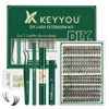 Picture of DIY Lash Extension Kit KEYYOU 300Pcs Individual Eyelash Extension Kit 30D40DD 0.07D Curl 9-18MIX Lash Clusters Kit with Lash Glue Remover Applicator Easy to Use(Kit-30D40D-D-9-18MIX)