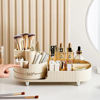 Picture of Rotating makeup organizer,Large Capacity Cosmetic Display Case, easy to hold all of your makeup products, at least 20 makeup brushes/eyeliner,10 lipsticks,8 skincare products(Ivory)