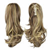 Picture of SOFEIYAN 13" Ponytail Extension Long Curly Ponytail Clip in Claw Hair Extension Natural Looking Synthetic Hairpiece for Women, Blonde & Medium Brown