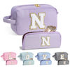 Picture of YOOLIFE Gifts for Mom - Personalized Birthday Gift for Mom,Mom Gifts From Daughter, Mother In Law Gifts, Mama Gift Idea,Mothers Day Gift, Monogram Cute Purple Initial Cosmetic Makeup Bag for Women N