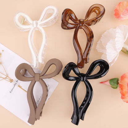 Picture of 4 Pcs Bow Hair Clips Elegant Hair Claw Butterfly Hair Accessories for Girls Nonslip Butterfly Clips Hair Styling Accessories for Women