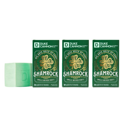 Picture of Duke Cannon Big Arise Brick of Soap - Shamrock. Smells Wicked Minty. 10 oz Mens Soap Bar. (10 oz Bar, Pack of 3)