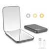 Picture of Kintion Rechargeable Pocket Mirror, Double Sided 1X/3X Magnification Compact Vanity Mirror, 3 Color Lights, Dimmable, Small Portable Wallet Mirror, Lighted Travel Mirror for Women Gifts, Black