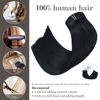 Picture of Honsoo Black Hair Extensions Clip in Real Human Hair Extensions Jet Black 20in 120g 7Pcs Long Straight Soft Hair Extensions For Black Women