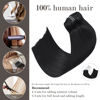 Picture of Honsoo Clip in Hair Extensions Natural Black 20Inch 120g Straight Natural Smooth Clip in Remy Hair Extensions Gorgeous Real Human Hair For Black Women