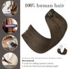Picture of Honsoo Clip in Hair Extensions Real Human Hair, Medium Brown 22inch 70g 7pcs Straight Silky Brown Hair Extensions For Women Natural Hair