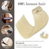 Picture of Honsoo Clip in Hair Extensions Real Human Hair Platinum Blonde 120g 7pcs 18Inch Human Hair Extensions No Shedding No Tangling Soft Human Hair Straight Remy Hair Extensions