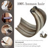 Picture of Honsoo Seamless Clip In Hair Extensions Real Human Hair Medium Brown To Blonde 18in 70g 7pcs Vrigin 9a Natural Hair For Women