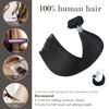 Picture of Honsoo Human Hair Clip in Extensions Natural Black 22 Inch 70g 7pcs Natural Double Weft No Shedding No Tangling Remy Human Hair Extensions Clip Ins