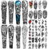 Picture of 46 Sheets Lion Wolf Full Arm Temporary Tattoo for Women or Men Rose Flower Snake Half Arm Temporary Tattoos for Girls Boys Long Lasting Bird Angel Fake Tattoo for Kids