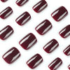 Picture of Square Fake Nails Short Press On Nails Wind Red Nails Press Ons Acrylic False Nails With Artificial Glossy Designs Full Cover Glue On Nails Short Stick On Nails For Women Girls 24Pcs