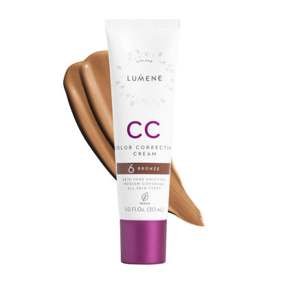 Picture of Lumene Color Correcting CC Cream - Lightweight Foundation - Medium Coverage - Redness Reducing Face Makeup for a Glowing Complexion - Vegan Formula + Suitable for All Skin Types - Bronze (1 fl oz)