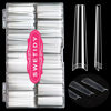Picture of No C Curve 3XL Long Coffin Nail Tips, 420pcs Clear Acrylic Coffin Shape SWETIDY Flattened Half Cover False Nails for Salon&Home DIY French ABS Nail Art Tips,12 Sizes