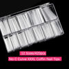 Picture of No C Curve 3XL Long Coffin Nail Tips, 420pcs Clear Acrylic Coffin Shape SWETIDY Flattened Half Cover False Nails for Salon&Home DIY French ABS Nail Art Tips,12 Sizes