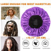 Picture of Bonnet for Men,Hair Bonnet for Sleeping,Double Layer Satin Bonnets for Black Women Curly Hair Braids,Reversible Sleep Cap (Large,Black/Purple)