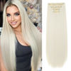 Picture of REECHO 28" Straight Long 4 PCS Set Thick Clip in on Hair Extensions -Platinum Blonde