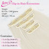 Picture of REECHO 28" Straight Long 4 PCS Set Thick Clip in on Hair Extensions -Platinum Blonde