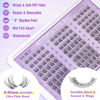 Picture of ALICE Natural Lash Extension Kit Lash Clusters Kit Wispy Cluster Eyelash Extension Kit with 135pcs Clear Band C Curl 10-14mm Eyelash Clusters Lash Glue Bond and Seal