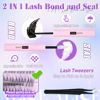 Picture of ALICE Natural Lash Clusters Kit Clear Band Wispy Lash Extension Kit Cluster Eyelash Extension Kit 162pcs C Curl 11-13mm Individual Lashes with Lash Glue Bond and Seal and Tweezers DIY at Home