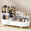 Picture of Rotating makeup organizer,Large Capacity Cosmetic Display Case, easy to hold all of your makeup products, at least 20 makeup brushes/eyeliner,10 lipsticks,8 skincare products(White)