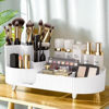 Picture of Rotating makeup organizer,Large Capacity Cosmetic Display Case, easy to hold all of your makeup products, at least 20 makeup brushes/eyeliner,10 lipsticks,8 skincare products(White)