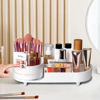 Picture of Rotating makeup organizer,Large Capacity Cosmetic Display Case, easy to hold all of your makeup products, at least 20 makeup brushes/eyeliner,10 lipsticks,8 skincare products(White)