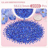 Picture of 2000PCS SS12/3mm Crystal Rhinestones (Blue/Sapphire), Bedazzling Flatback Glass Rhinestones for Crafting DIY Nail Art Makeup Decoration, Gems Diomand Charms for Tumbler Shoes Clothing Mug