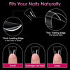 Picture of krofaue Duck Nail Tips - 240pcs Clear Nail Tips Soft Gel Nails Curved Nail Tips 12 Sizes Crystal Duck Feet Style Nail Tips Half Cover False Nails Wide French Nails with Box Extra Nail for Nail Salon