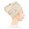 Picture of American Soft Linen 100% Cotton Hair Towels for Women, Head Towel Cap, Cotton Hair Turban Towel Wrap for Long Curly Anti Frizz Hair, Soft and Absorbent Cotton Hair Towels 2 Pack, Beige