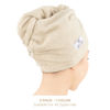 Picture of American Soft Linen 100% Cotton Hair Towels for Women, Head Towel Cap, Cotton Hair Turban Towel Wrap for Long Curly Anti Frizz Hair, Soft and Absorbent Cotton Hair Towels 2 Pack, Beige