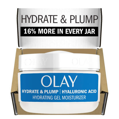 Picture of Olay Plump & Hydrate Hyaluronic Gel Face Moisturizer, 2 oz Fragrance Free Hydrating Gel Moisturizer for Dry Skin with Hyaluronic Acid and Niacinamide, Recyclable Eco Jar Packaging