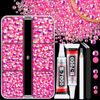 Picture of Resin Jelly Rhinestones for Crafting with B7000 Jewelry Glue, 1 Box Hot Pink AB Flatback Crystals with 2Pcs 10ml Glue, Bedazzling Non Hotfix Gems for DIY Tumblers Clothing Shoes Manicure
