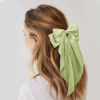 Picture of Large Hair Bows for Women Olive Green Silky Satin Hair Bow Hair Clips Long Tail Oversize Hair Ribbon Coquette Bows Hair Accessories for Girls