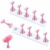 Picture of JUSTOTRY 2 Sets Pink Nail Stand for Press on Nails Display, Magnetic Fake Nails Holder for Painting Nails Practices, Beginner Acrylic Nail Art Kit Accessories, Nail Salon Equipment and Decor